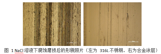 新材料2 NaCl溶液下腐蚀磨损后的形貌照片